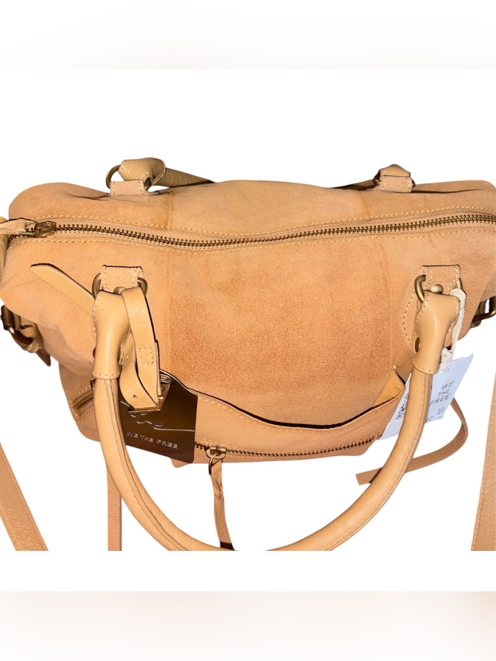 Free People We The Free Suede Baby Emerson Bag Italian Straw Suede New With Tags - Picture 9 of 10